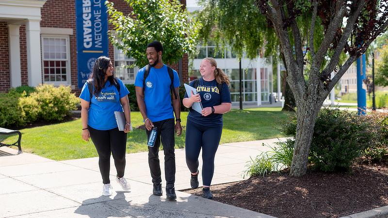 Students walking on campus